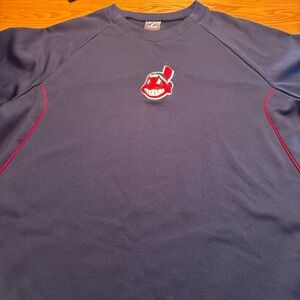 Vintage Majestic Mens Large Thermal Waffle Knit Cleveland Indians Sweatshirt